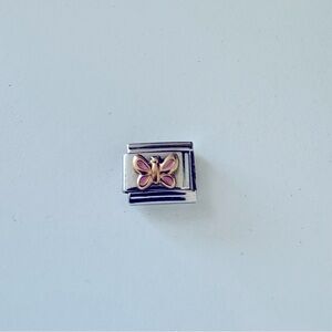 Butterfly Charm with Pink Accents